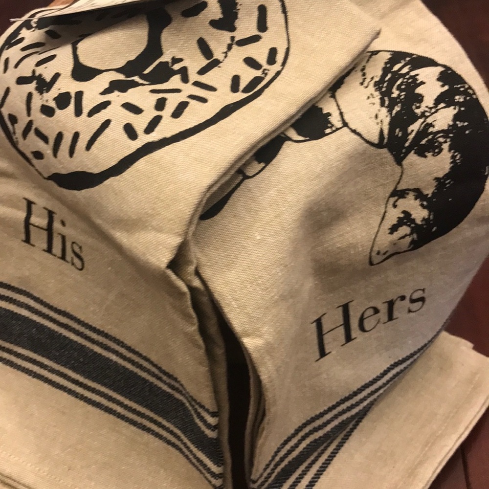 NEW funny his & her kitchen towels